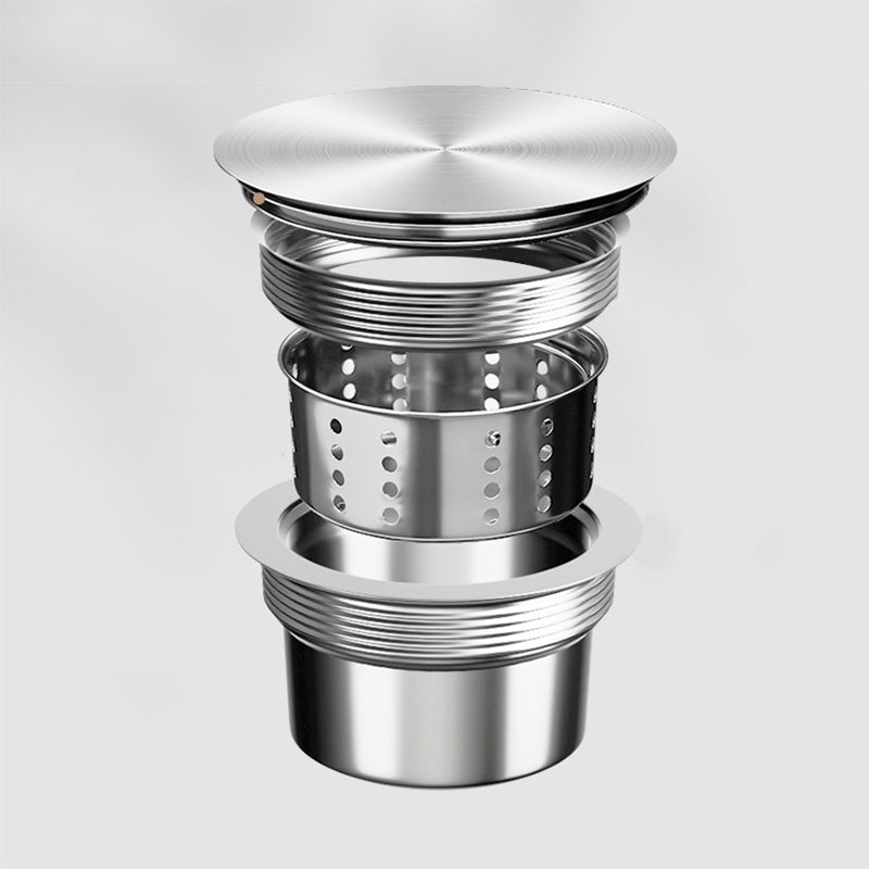 Contemporary Kitchen Sink Set Stainless Steel Friction Resistant Kitchen Sink Set Clearhalo 'Home Improvement' 'home_improvement' 'home_improvement_kitchen_sinks' 'Kitchen Remodel & Kitchen Fixtures' 'Kitchen Sinks & Faucet Components' 'Kitchen Sinks' 'kitchen_sinks' 6272660