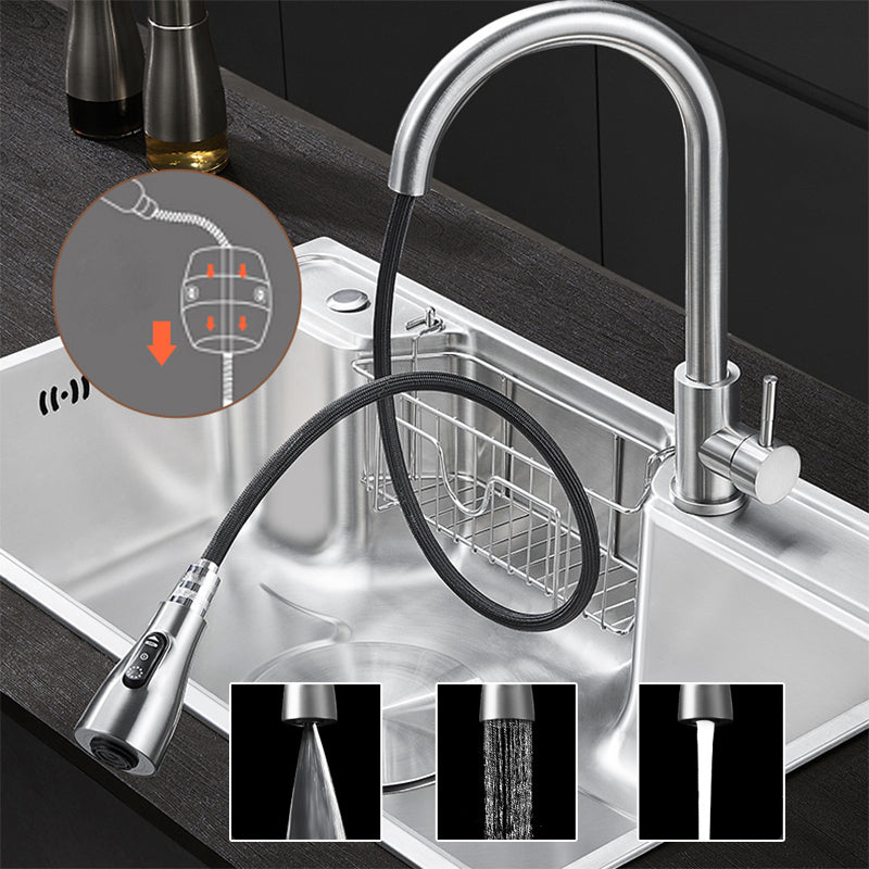 Contemporary Kitchen Sink Set Stainless Steel Friction Resistant Kitchen Sink Set Clearhalo 'Home Improvement' 'home_improvement' 'home_improvement_kitchen_sinks' 'Kitchen Remodel & Kitchen Fixtures' 'Kitchen Sinks & Faucet Components' 'Kitchen Sinks' 'kitchen_sinks' 6272661