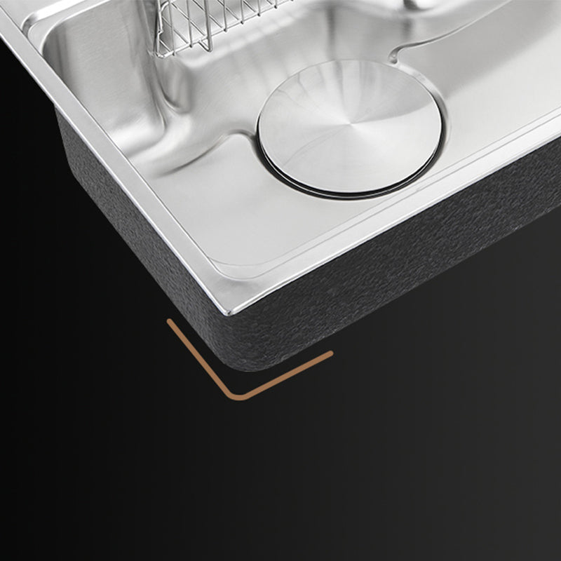 Contemporary Kitchen Sink Set Stainless Steel Friction Resistant Kitchen Sink Set Clearhalo 'Home Improvement' 'home_improvement' 'home_improvement_kitchen_sinks' 'Kitchen Remodel & Kitchen Fixtures' 'Kitchen Sinks & Faucet Components' 'Kitchen Sinks' 'kitchen_sinks' 6272664