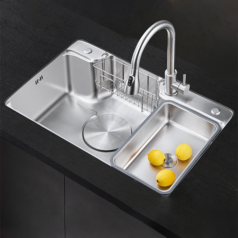 Contemporary Kitchen Sink Set Stainless Steel Friction Resistant Kitchen Sink Set Clearhalo 'Home Improvement' 'home_improvement' 'home_improvement_kitchen_sinks' 'Kitchen Remodel & Kitchen Fixtures' 'Kitchen Sinks & Faucet Components' 'Kitchen Sinks' 'kitchen_sinks' 6272669