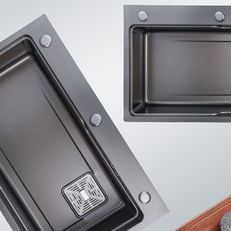 Contemporary Kitchen Sink Stainless Steel Drop-In Friction Resistant Kitchen Sink Clearhalo 'Home Improvement' 'home_improvement' 'home_improvement_kitchen_sinks' 'Kitchen Remodel & Kitchen Fixtures' 'Kitchen Sinks & Faucet Components' 'Kitchen Sinks' 'kitchen_sinks' 6272676