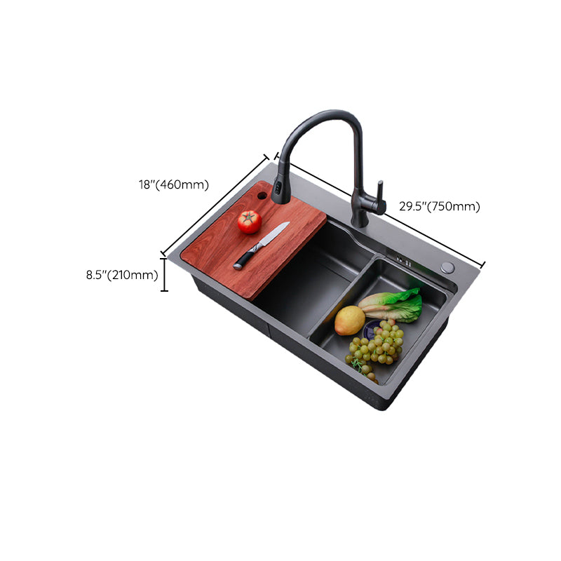 Contemporary Kitchen Sink Stainless Steel Drop-In Friction Resistant Kitchen Sink Clearhalo 'Home Improvement' 'home_improvement' 'home_improvement_kitchen_sinks' 'Kitchen Remodel & Kitchen Fixtures' 'Kitchen Sinks & Faucet Components' 'Kitchen Sinks' 'kitchen_sinks' 6272685