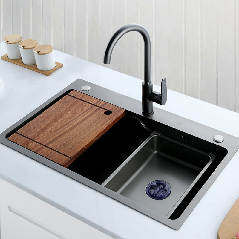 Contemporary Kitchen Sink Stainless Steel Friction Resistant Drop-In Kitchen Sink Clearhalo 'Home Improvement' 'home_improvement' 'home_improvement_kitchen_sinks' 'Kitchen Remodel & Kitchen Fixtures' 'Kitchen Sinks & Faucet Components' 'Kitchen Sinks' 'kitchen_sinks' 6272686
