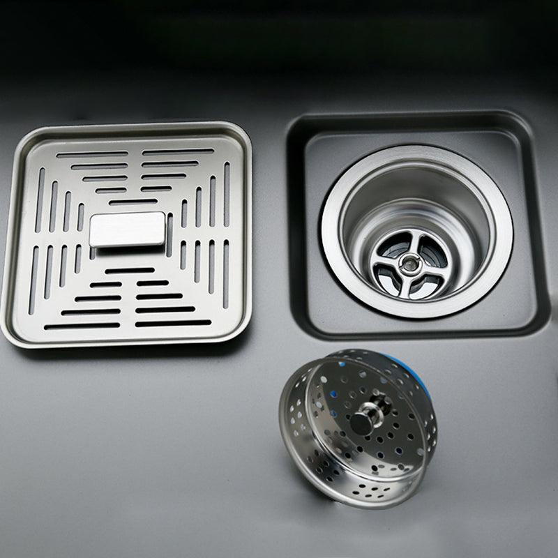 Contemporary Kitchen Sink Stainless Steel Friction Resistant Drop-In Kitchen Sink Clearhalo 'Home Improvement' 'home_improvement' 'home_improvement_kitchen_sinks' 'Kitchen Remodel & Kitchen Fixtures' 'Kitchen Sinks & Faucet Components' 'Kitchen Sinks' 'kitchen_sinks' 6272702