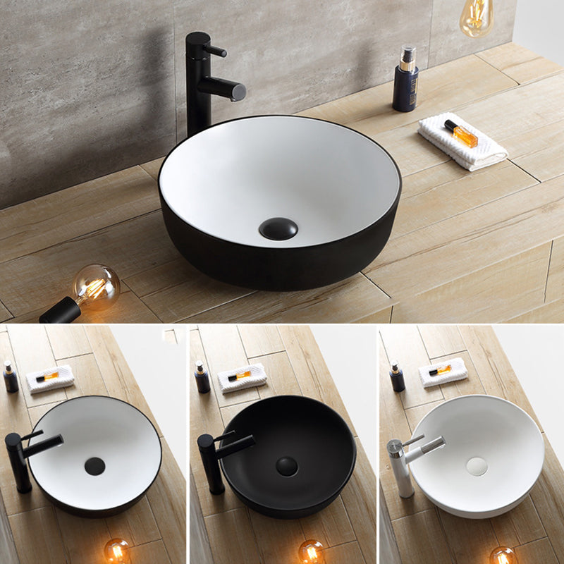 Modern Bathroom Sink Porcelain Rectangular with Pop-Up Drain and Faucet Wash Stand Clearhalo 'Bathroom Remodel & Bathroom Fixtures' 'Bathroom Sinks & Faucet Components' 'Bathroom Sinks' 'bathroom_sink' 'Home Improvement' 'home_improvement' 'home_improvement_bathroom_sink' 6272741