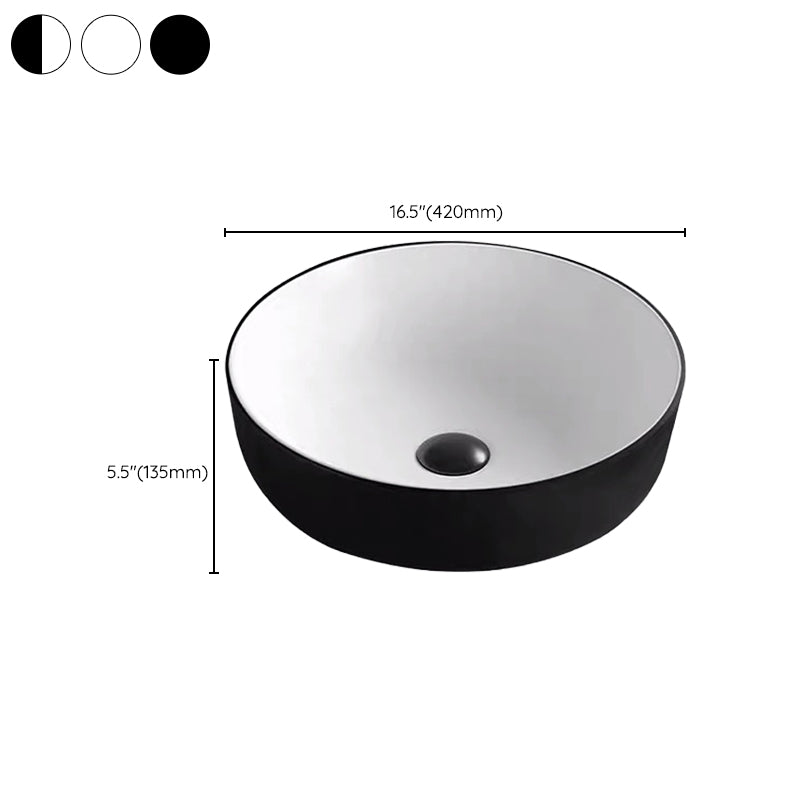 Modern Bathroom Sink Porcelain Rectangular with Pop-Up Drain and Faucet Wash Stand Clearhalo 'Bathroom Remodel & Bathroom Fixtures' 'Bathroom Sinks & Faucet Components' 'Bathroom Sinks' 'bathroom_sink' 'Home Improvement' 'home_improvement' 'home_improvement_bathroom_sink' 6272750