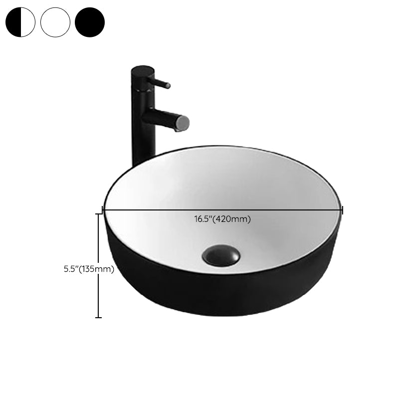 Modern Bathroom Sink Porcelain Rectangular with Pop-Up Drain and Faucet Wash Stand Clearhalo 'Bathroom Remodel & Bathroom Fixtures' 'Bathroom Sinks & Faucet Components' 'Bathroom Sinks' 'bathroom_sink' 'Home Improvement' 'home_improvement' 'home_improvement_bathroom_sink' 6272754