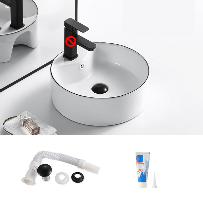 Modern Bathroom Sink Porcelain Pop-Up Drain Rectangular Vessel Sink 15.7"L x 15.7"W x 5.5"H Sink Clearhalo 'Bathroom Remodel & Bathroom Fixtures' 'Bathroom Sinks & Faucet Components' 'Bathroom Sinks' 'bathroom_sink' 'Home Improvement' 'home_improvement' 'home_improvement_bathroom_sink' 6272794