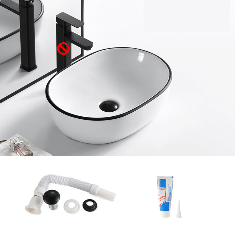 Modern Bathroom Sink Porcelain Pop-Up Drain Rectangular Vessel Sink 18.7"L x 13.4"W x 5.9"H Sink Clearhalo 'Bathroom Remodel & Bathroom Fixtures' 'Bathroom Sinks & Faucet Components' 'Bathroom Sinks' 'bathroom_sink' 'Home Improvement' 'home_improvement' 'home_improvement_bathroom_sink' 6272795