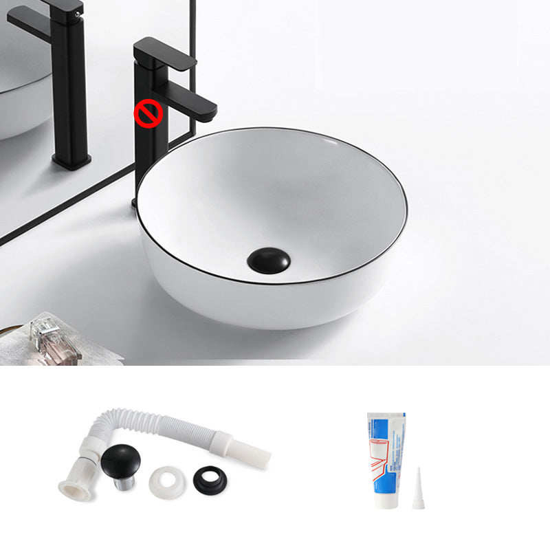 Modern Bathroom Sink Porcelain Pop-Up Drain Rectangular Vessel Sink 16.3"L x 16.3"W x 5.1"H Sink Clearhalo 'Bathroom Remodel & Bathroom Fixtures' 'Bathroom Sinks & Faucet Components' 'Bathroom Sinks' 'bathroom_sink' 'Home Improvement' 'home_improvement' 'home_improvement_bathroom_sink' 6272796