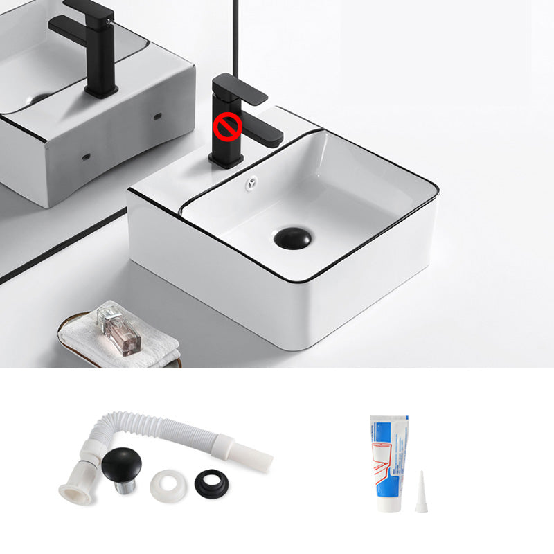 Modern Bathroom Sink Porcelain Pop-Up Drain Rectangular Vessel Sink 18.3"L x 16.7"W x 6.1"H Sink Clearhalo 'Bathroom Remodel & Bathroom Fixtures' 'Bathroom Sinks & Faucet Components' 'Bathroom Sinks' 'bathroom_sink' 'Home Improvement' 'home_improvement' 'home_improvement_bathroom_sink' 6272797