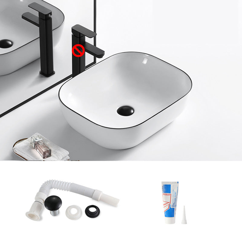 Modern Bathroom Sink Porcelain Pop-Up Drain Rectangular Vessel Sink 18.1"L x 12.6"W x 5.3"H Sink Clearhalo 'Bathroom Remodel & Bathroom Fixtures' 'Bathroom Sinks & Faucet Components' 'Bathroom Sinks' 'bathroom_sink' 'Home Improvement' 'home_improvement' 'home_improvement_bathroom_sink' 6272798