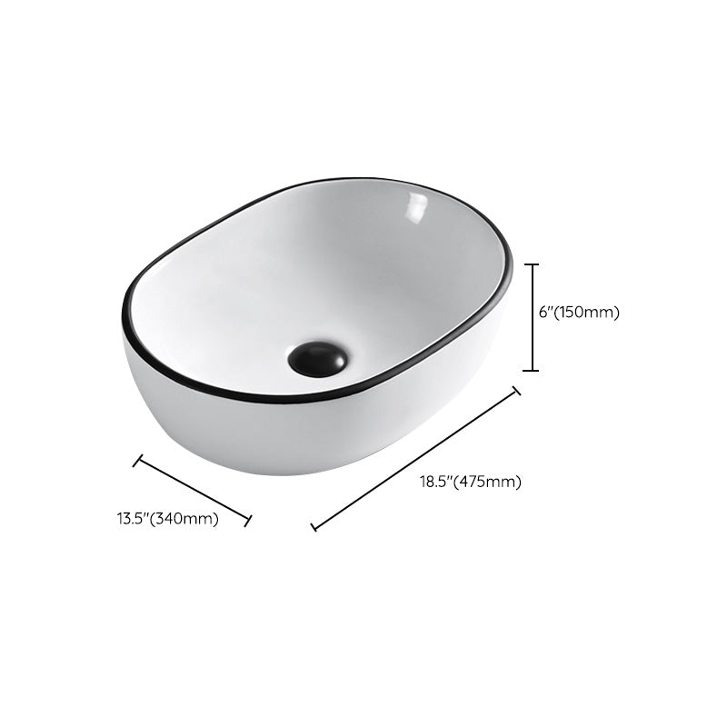 Modern Bathroom Sink Porcelain Pop-Up Drain Rectangular Vessel Sink Clearhalo 'Bathroom Remodel & Bathroom Fixtures' 'Bathroom Sinks & Faucet Components' 'Bathroom Sinks' 'bathroom_sink' 'Home Improvement' 'home_improvement' 'home_improvement_bathroom_sink' 6272815