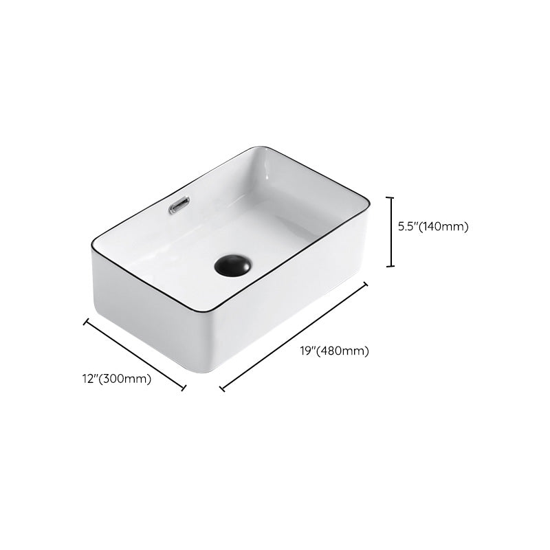 Modern Bathroom Sink Porcelain Pop-Up Drain Rectangular Vessel Sink Clearhalo 'Bathroom Remodel & Bathroom Fixtures' 'Bathroom Sinks & Faucet Components' 'Bathroom Sinks' 'bathroom_sink' 'Home Improvement' 'home_improvement' 'home_improvement_bathroom_sink' 6272818