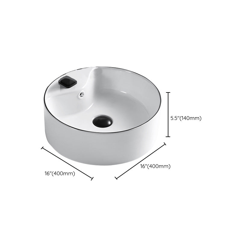 Modern Bathroom Sink Porcelain Pop-Up Drain Rectangular Vessel Sink Clearhalo 'Bathroom Remodel & Bathroom Fixtures' 'Bathroom Sinks & Faucet Components' 'Bathroom Sinks' 'bathroom_sink' 'Home Improvement' 'home_improvement' 'home_improvement_bathroom_sink' 6272819