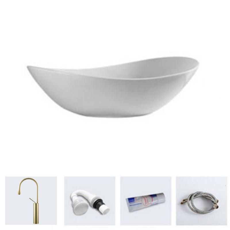 Modern Bathroom Sink Porcelain Oval with Basin and Faucet Vessel Lavatory Sink White Sink with Faucet Gold Clearhalo 'Bathroom Remodel & Bathroom Fixtures' 'Bathroom Sinks & Faucet Components' 'Bathroom Sinks' 'bathroom_sink' 'Home Improvement' 'home_improvement' 'home_improvement_bathroom_sink' 6272823