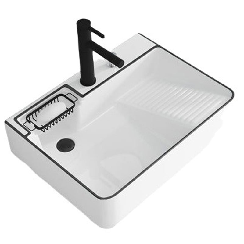 Modern Bathroom Sink Porcelain Right Basin with Pop-Up Drain and Faucet Wash Stand Clearhalo 'Bathroom Remodel & Bathroom Fixtures' 'Bathroom Sinks & Faucet Components' 'Bathroom Sinks' 'bathroom_sink' 'Home Improvement' 'home_improvement' 'home_improvement_bathroom_sink' 6272849