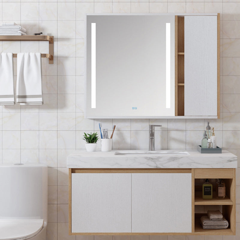Contemporary Sink Cabinet Mirror Cabinet Bathroom Space Saver Vanity Clearhalo 'Bathroom Remodel & Bathroom Fixtures' 'Bathroom Vanities' 'bathroom_vanities' 'Home Improvement' 'home_improvement' 'home_improvement_bathroom_vanities' 6273152