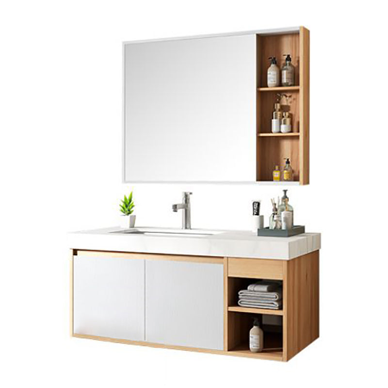 Contemporary Sink Cabinet Mirror Cabinet Bathroom Space Saver Vanity Vanity & Faucet & Mirror Cabinet 31.5"L x 20"W x 20"H Smart Control Not Included Clearhalo 'Bathroom Remodel & Bathroom Fixtures' 'Bathroom Vanities' 'bathroom_vanities' 'Home Improvement' 'home_improvement' 'home_improvement_bathroom_vanities' 6273154