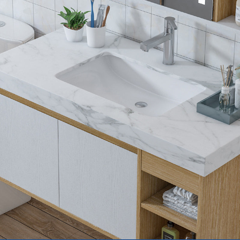 Contemporary Sink Cabinet Mirror Cabinet Bathroom Space Saver Vanity Clearhalo 'Bathroom Remodel & Bathroom Fixtures' 'Bathroom Vanities' 'bathroom_vanities' 'Home Improvement' 'home_improvement' 'home_improvement_bathroom_vanities' 6273155