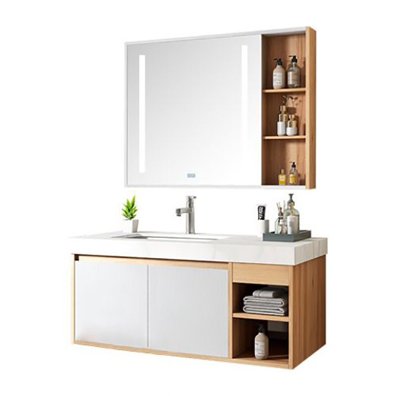 Contemporary Sink Cabinet Mirror Cabinet Bathroom Space Saver Vanity Vanity & Faucet & Mirror Cabinet 31.5"L x 20"W x 20"H Smart Control Included Clearhalo 'Bathroom Remodel & Bathroom Fixtures' 'Bathroom Vanities' 'bathroom_vanities' 'Home Improvement' 'home_improvement' 'home_improvement_bathroom_vanities' 6273156