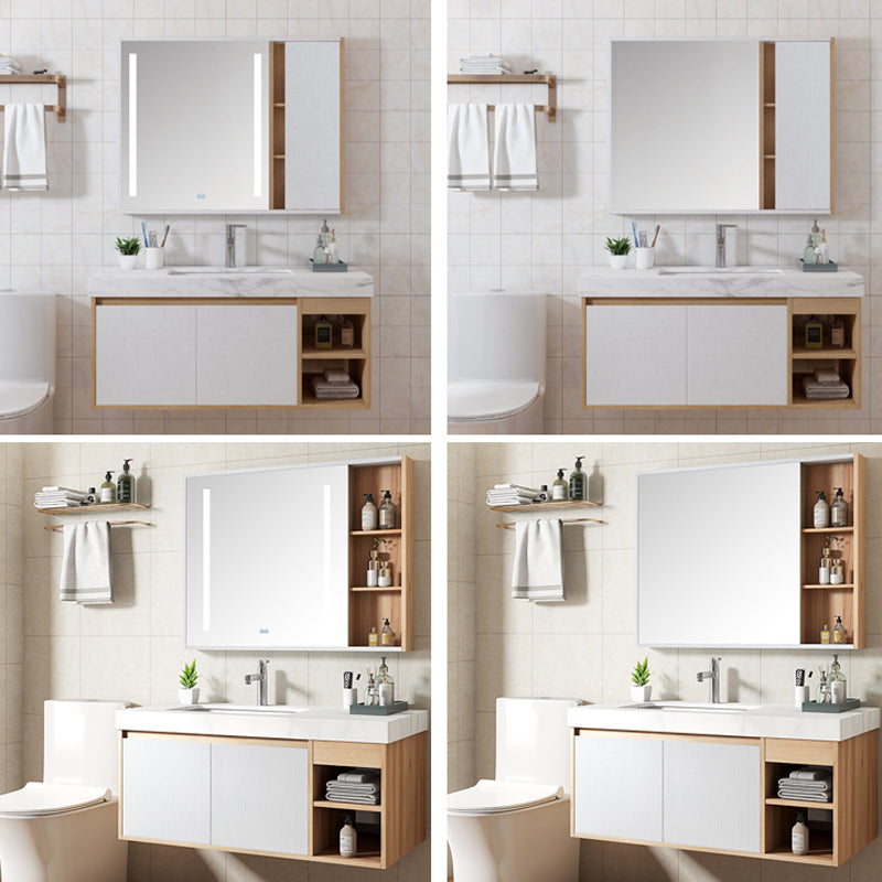 Contemporary Sink Cabinet Mirror Cabinet Bathroom Space Saver Vanity Clearhalo 'Bathroom Remodel & Bathroom Fixtures' 'Bathroom Vanities' 'bathroom_vanities' 'Home Improvement' 'home_improvement' 'home_improvement_bathroom_vanities' 6273163