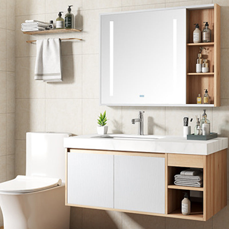 Contemporary Sink Cabinet Mirror Cabinet Bathroom Space Saver Vanity Clearhalo 'Bathroom Remodel & Bathroom Fixtures' 'Bathroom Vanities' 'bathroom_vanities' 'Home Improvement' 'home_improvement' 'home_improvement_bathroom_vanities' 6273165