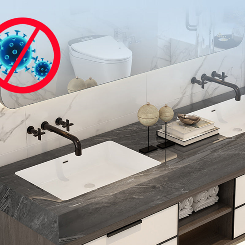 Modern Bathroom Sink Vanity Limestone Faucet and Mirror Open Console with Sink Set Clearhalo 'Bathroom Remodel & Bathroom Fixtures' 'Bathroom Vanities' 'bathroom_vanities' 'Home Improvement' 'home_improvement' 'home_improvement_bathroom_vanities' 6273242