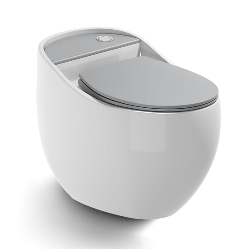 Concealed Tank Flush Toilet Modern One-Piece Toilet with Slow Close Seat White/ Gray Clearhalo 'Bathroom Remodel & Bathroom Fixtures' 'Home Improvement' 'home_improvement' 'home_improvement_toilets' 'Toilets & Bidets' 'Toilets' 6274797