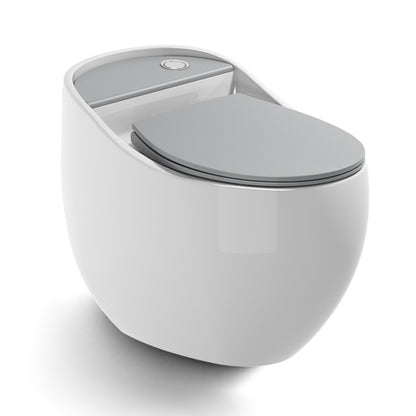 Concealed Tank Flush Toilet Modern One-Piece Toilet with Slow Close Seat White Gray Clearhalo 'Bathroom Remodel & Bathroom Fixtures' 'Home Improvement' 'home_improvement' 'home_improvement_toilets' 'Toilets & Bidets' 'Toilets' 6274797
