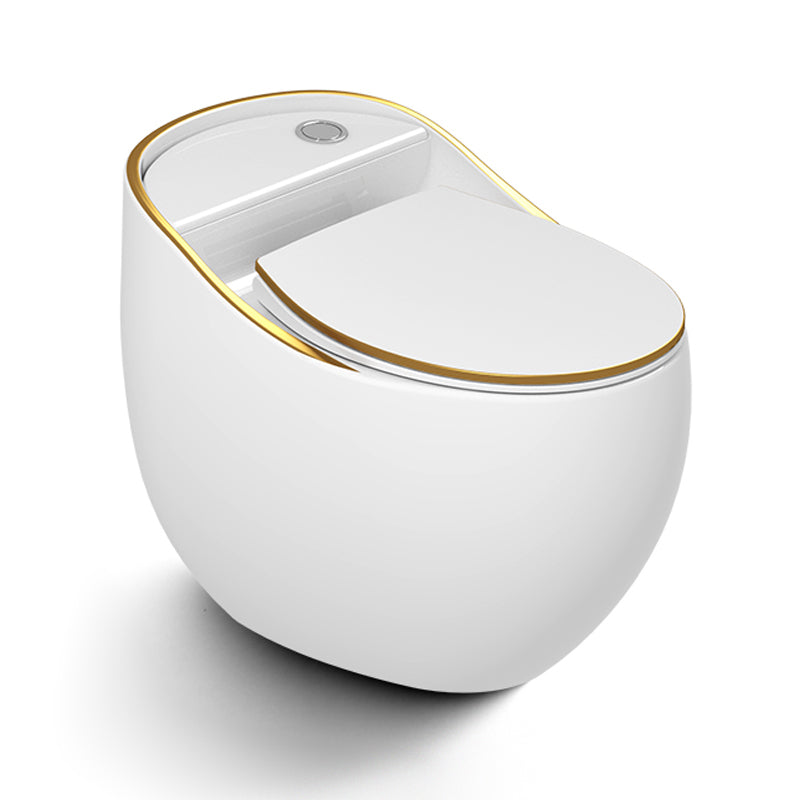 Concealed Tank Flush Toilet Modern One-Piece Toilet with Slow Close Seat White Gold Clearhalo 'Bathroom Remodel & Bathroom Fixtures' 'Home Improvement' 'home_improvement' 'home_improvement_toilets' 'Toilets & Bidets' 'Toilets' 6274804