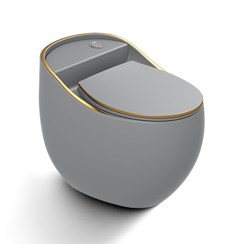 Concealed Tank Flush Toilet Modern One-Piece Toilet with Slow Close Seat Grey Gold 12" Clearhalo 'Bathroom Remodel & Bathroom Fixtures' 'Home Improvement' 'home_improvement' 'home_improvement_toilets' 'Toilets & Bidets' 'Toilets' 6274805