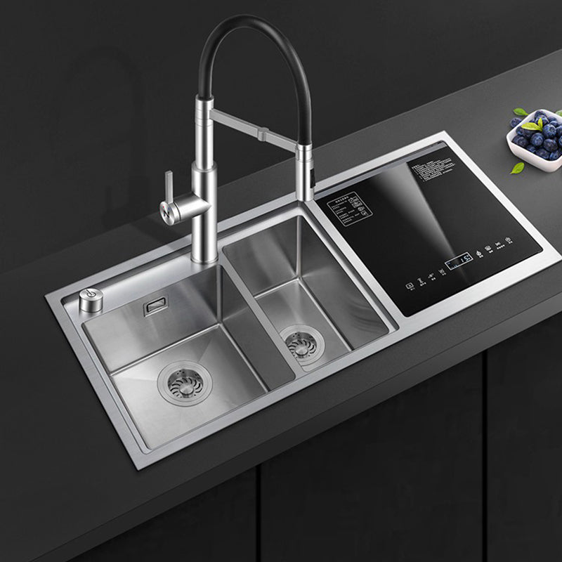 Classic Rectangle Sink Stainless Steel Drop-In Friction Resistant Sink for Kitchen Clearhalo 'Home Improvement' 'home_improvement' 'home_improvement_kitchen_sinks' 'Kitchen Remodel & Kitchen Fixtures' 'Kitchen Sinks & Faucet Components' 'Kitchen Sinks' 'kitchen_sinks' 6284844