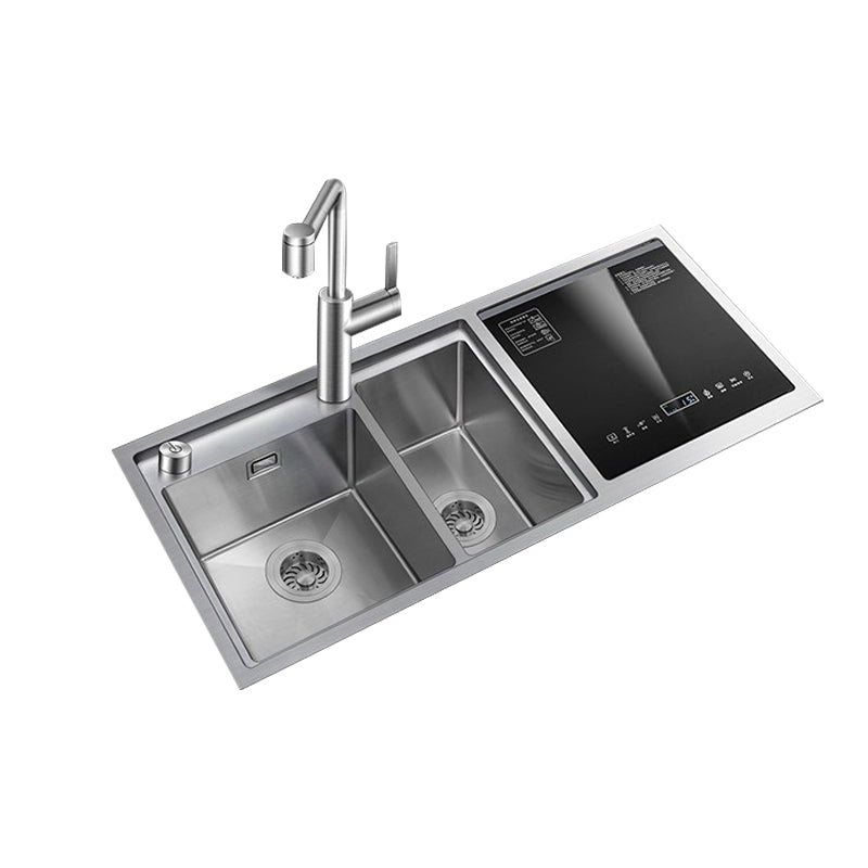 Classic Rectangle Sink Stainless Steel Drop-In Friction Resistant Sink for Kitchen Clearhalo 'Home Improvement' 'home_improvement' 'home_improvement_kitchen_sinks' 'Kitchen Remodel & Kitchen Fixtures' 'Kitchen Sinks & Faucet Components' 'Kitchen Sinks' 'kitchen_sinks' 6284852