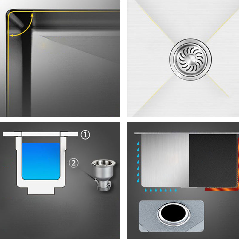 Classic Rectangle Sink Stainless Steel Drop-In Friction Resistant Sink for Kitchen Clearhalo 'Home Improvement' 'home_improvement' 'home_improvement_kitchen_sinks' 'Kitchen Remodel & Kitchen Fixtures' 'Kitchen Sinks & Faucet Components' 'Kitchen Sinks' 'kitchen_sinks' 6284864