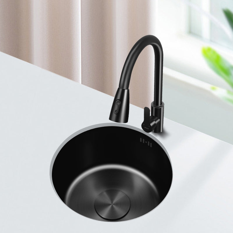Classic Round Sink Stainless Steel Drop-In Friction Resistant Round Sink for Kitchen Clearhalo 'Home Improvement' 'home_improvement' 'home_improvement_kitchen_sinks' 'Kitchen Remodel & Kitchen Fixtures' 'Kitchen Sinks & Faucet Components' 'Kitchen Sinks' 'kitchen_sinks' 6284887
