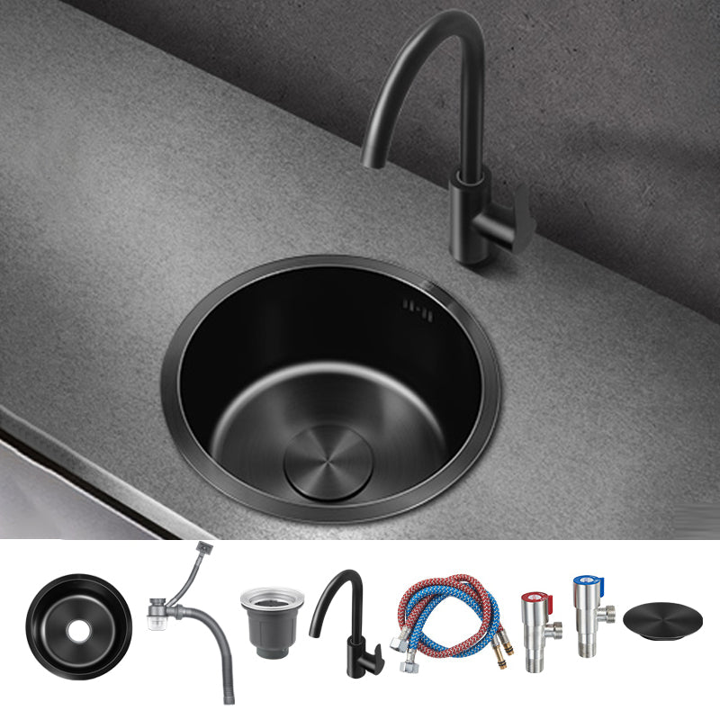 Classic Round Sink Stainless Steel Drop-In Friction Resistant Round Sink for Kitchen Sink with Faucet Round Faucet Clearhalo 'Home Improvement' 'home_improvement' 'home_improvement_kitchen_sinks' 'Kitchen Remodel & Kitchen Fixtures' 'Kitchen Sinks & Faucet Components' 'Kitchen Sinks' 'kitchen_sinks' 6284888