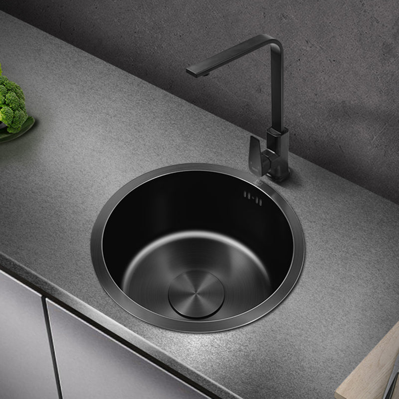 Classic Round Sink Stainless Steel Drop-In Friction Resistant Round Sink for Kitchen Clearhalo 'Home Improvement' 'home_improvement' 'home_improvement_kitchen_sinks' 'Kitchen Remodel & Kitchen Fixtures' 'Kitchen Sinks & Faucet Components' 'Kitchen Sinks' 'kitchen_sinks' 6284894