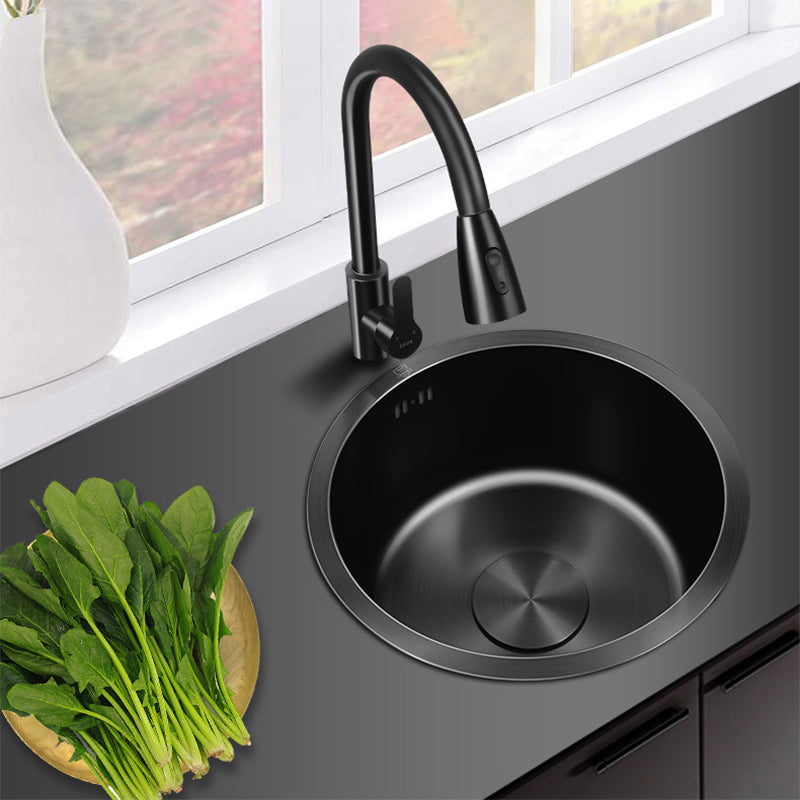 Classic Round Sink Stainless Steel Drop-In Friction Resistant Round Sink for Kitchen Clearhalo 'Home Improvement' 'home_improvement' 'home_improvement_kitchen_sinks' 'Kitchen Remodel & Kitchen Fixtures' 'Kitchen Sinks & Faucet Components' 'Kitchen Sinks' 'kitchen_sinks' 6284911
