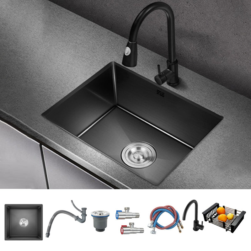 Classic Sink Stainless Steel Drop-In Friction Resistant Sink for Kitchen Sink with Faucet Pull Out Faucet Clearhalo 'Home Improvement' 'home_improvement' 'home_improvement_kitchen_sinks' 'Kitchen Remodel & Kitchen Fixtures' 'Kitchen Sinks & Faucet Components' 'Kitchen Sinks' 'kitchen_sinks' 6284924