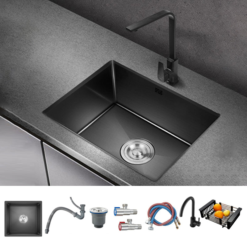 Classic Sink Stainless Steel Drop-In Friction Resistant Sink for Kitchen Sink with Faucet Square Faucet Clearhalo 'Home Improvement' 'home_improvement' 'home_improvement_kitchen_sinks' 'Kitchen Remodel & Kitchen Fixtures' 'Kitchen Sinks & Faucet Components' 'Kitchen Sinks' 'kitchen_sinks' 6284931