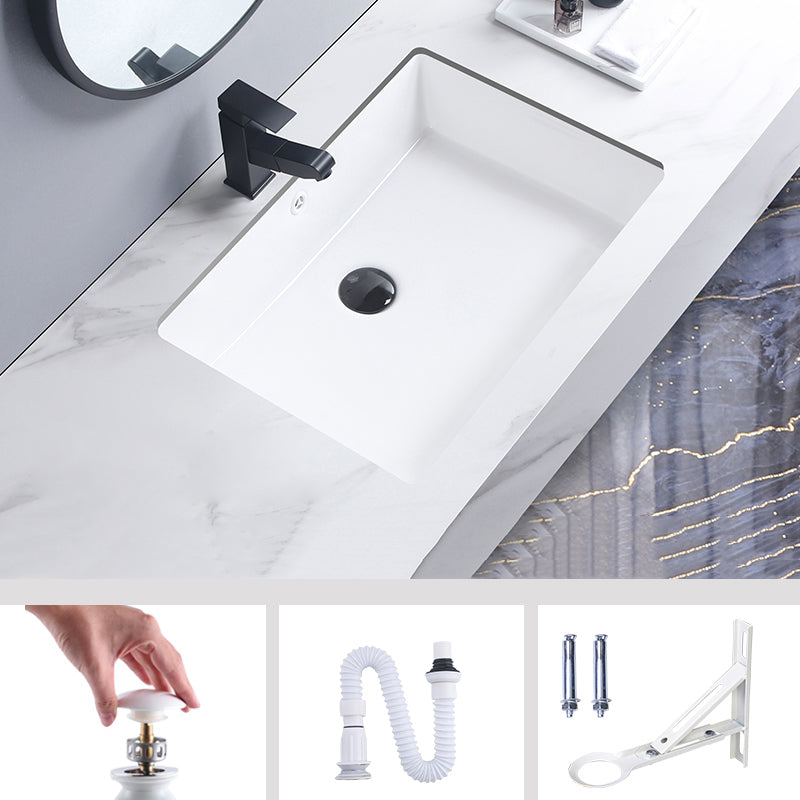 Modern Bathroom Sink Pop-Up Drain Porcelain Rectangular Vessel Bathroom Sink 22"L x 15"W x 7"H Sink Clearhalo 'Bathroom Remodel & Bathroom Fixtures' 'Bathroom Sinks & Faucet Components' 'Bathroom Sinks' 'bathroom_sink' 'Home Improvement' 'home_improvement' 'home_improvement_bathroom_sink' 6285012