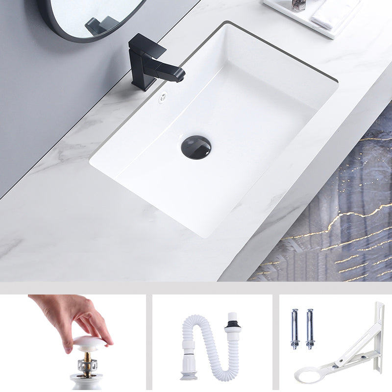 Modern Bathroom Sink Pop-Up Drain Porcelain Rectangular Vessel Bathroom Sink 21"L x 14"W x 7"H Sink Clearhalo 'Bathroom Remodel & Bathroom Fixtures' 'Bathroom Sinks & Faucet Components' 'Bathroom Sinks' 'bathroom_sink' 'Home Improvement' 'home_improvement' 'home_improvement_bathroom_sink' 6285014