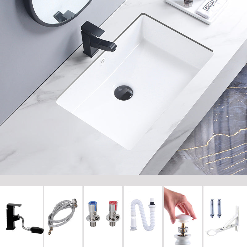 Modern Bathroom Sink Pop-Up Drain Porcelain Rectangular Vessel Bathroom Sink 21"L x 14"W x 7"H Sink with Faucet Clearhalo 'Bathroom Remodel & Bathroom Fixtures' 'Bathroom Sinks & Faucet Components' 'Bathroom Sinks' 'bathroom_sink' 'Home Improvement' 'home_improvement' 'home_improvement_bathroom_sink' 6285019