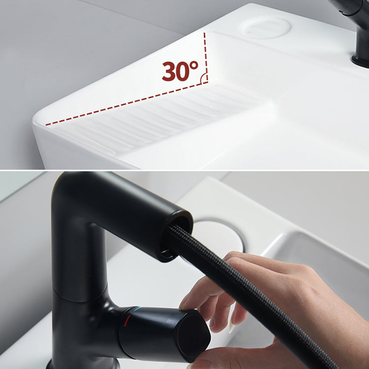 Modern Bathroom Sink Porcelain Rectangular Vessel Lavatory Sink with Pop-Up Drain Clearhalo 'Bathroom Remodel & Bathroom Fixtures' 'Bathroom Sinks & Faucet Components' 'Bathroom Sinks' 'bathroom_sink' 'Home Improvement' 'home_improvement' 'home_improvement_bathroom_sink' 6285069