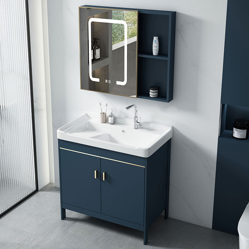 Glam Bathroom Vanity Set Ceramic Top Standalone Cabinet and Faucet Sink Vanity Clearhalo 'Bathroom Remodel & Bathroom Fixtures' 'Bathroom Vanities' 'bathroom_vanities' 'Home Improvement' 'home_improvement' 'home_improvement_bathroom_vanities' 6285112