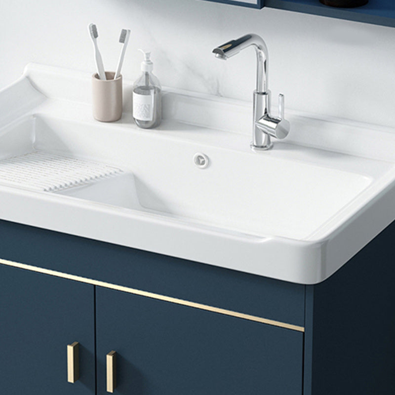 Glam Bathroom Vanity Set Ceramic Top Standalone Cabinet and Faucet Sink Vanity Clearhalo 'Bathroom Remodel & Bathroom Fixtures' 'Bathroom Vanities' 'bathroom_vanities' 'Home Improvement' 'home_improvement' 'home_improvement_bathroom_vanities' 6285122