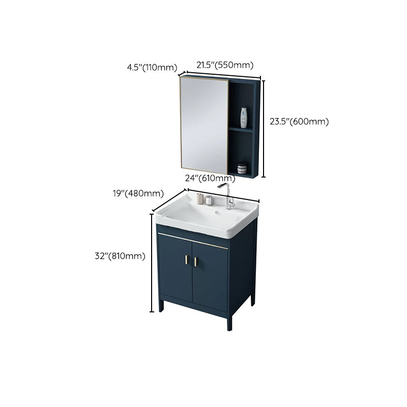 Glam Bathroom Vanity Set Ceramic Top Standalone Cabinet and Faucet Sink Vanity Clearhalo 'Bathroom Remodel & Bathroom Fixtures' 'Bathroom Vanities' 'bathroom_vanities' 'Home Improvement' 'home_improvement' 'home_improvement_bathroom_vanities' 6285126