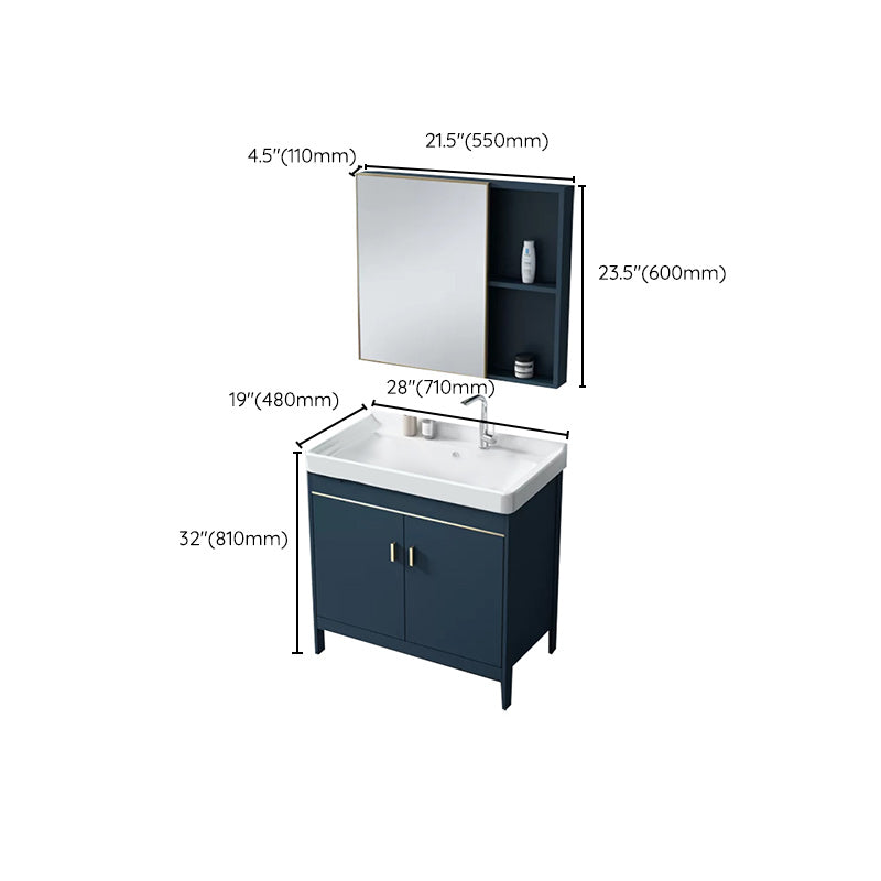 Glam Bathroom Vanity Set Ceramic Top Standalone Cabinet and Faucet Sink Vanity Clearhalo 'Bathroom Remodel & Bathroom Fixtures' 'Bathroom Vanities' 'bathroom_vanities' 'Home Improvement' 'home_improvement' 'home_improvement_bathroom_vanities' 6285127