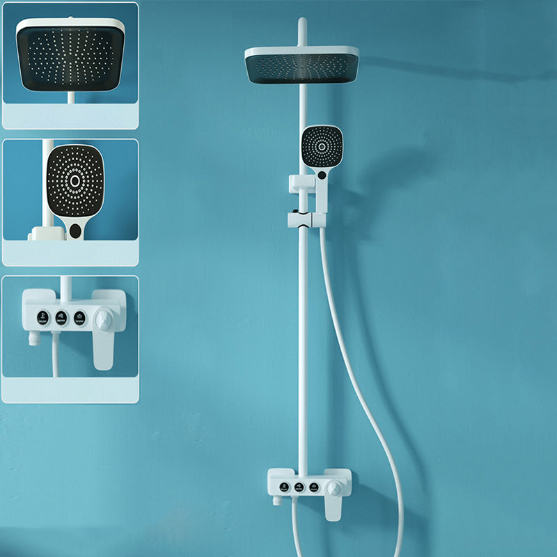 Modern Pressure Balanced Diverter Valve Shower Faucet Adjustable Shower System on Wall Square Thermostatic Digital Display Not Included Clearhalo 'Bathroom Remodel & Bathroom Fixtures' 'Home Improvement' 'home_improvement' 'home_improvement_shower_faucets' 'Shower Faucets & Systems' 'shower_faucets' 'Showers & Bathtubs Plumbing' 'Showers & Bathtubs' 6285143